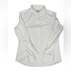 Mizzen + Main Spinnaker Button Down Dress Shirt Men Size Large Trim Fit Ivory